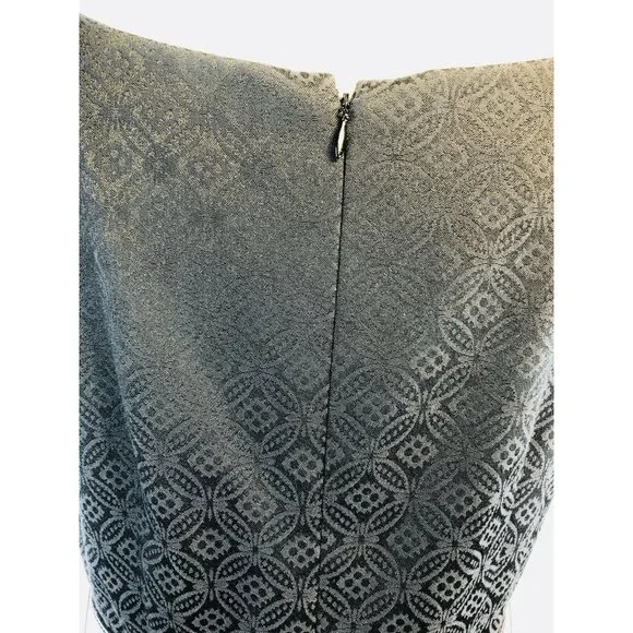 MAGGY LONDON Pencil Dress Jacquard Cap Sleeve Belted Sheath Dress Size 8 NWOT - Picture 7 of 9